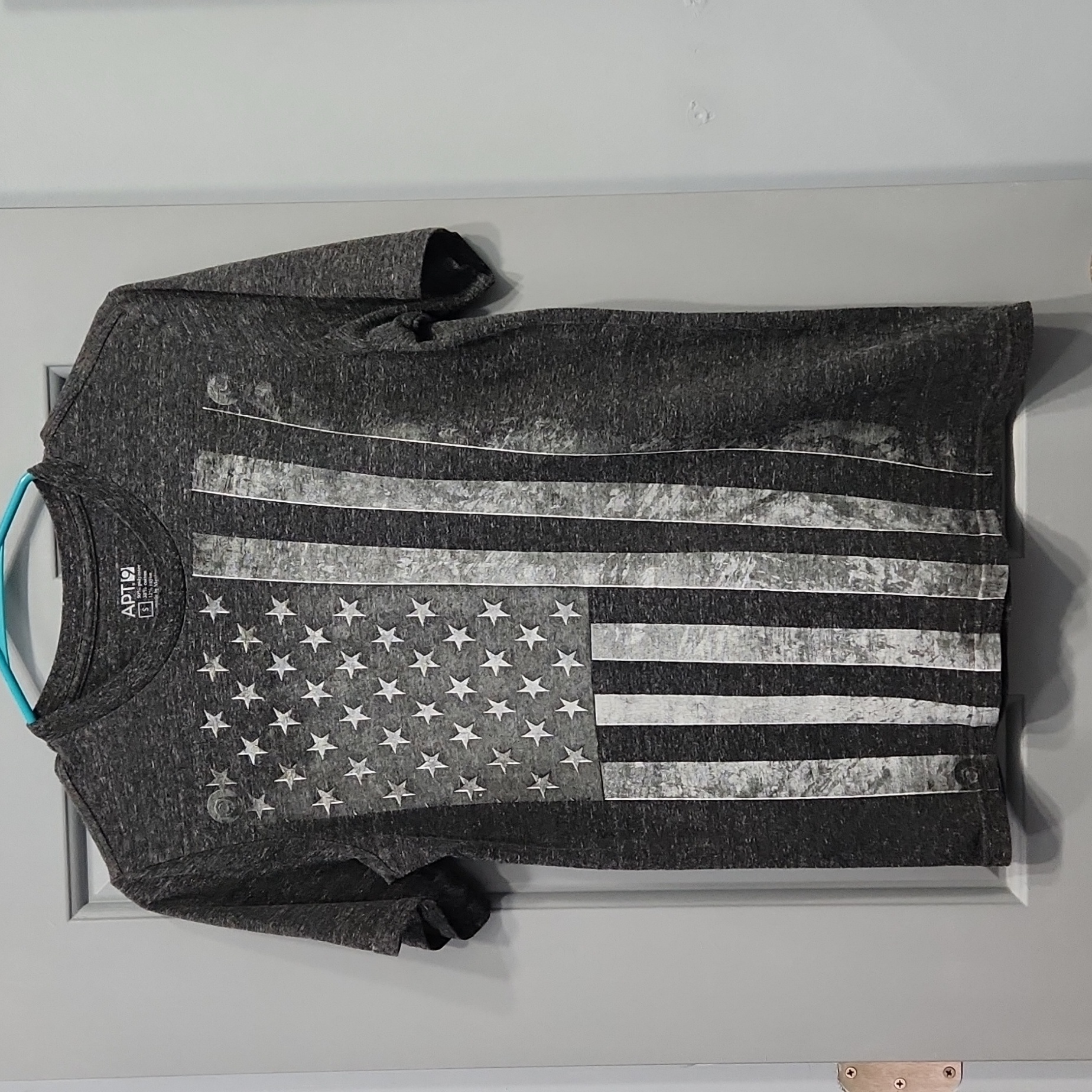 Apt. 9 American Flag Gray Black Shirt Mens Small